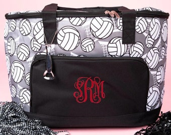 Volleyball Insulated Cooler Tote Bag, Soft Sided Cooler, Leakproof Travel Cooler