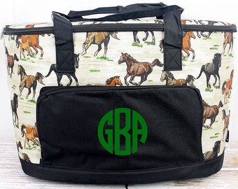 Wild Horses Soft Sided Insulated Cooler Beverage Tote Cooler Tote Bag