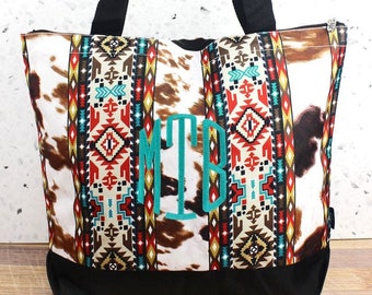 Dakota Ranch Wide Tote Bag/ Over Shoulder Purse/ Over Shoulder Bag/ Beach Bag/ Weekender Bag