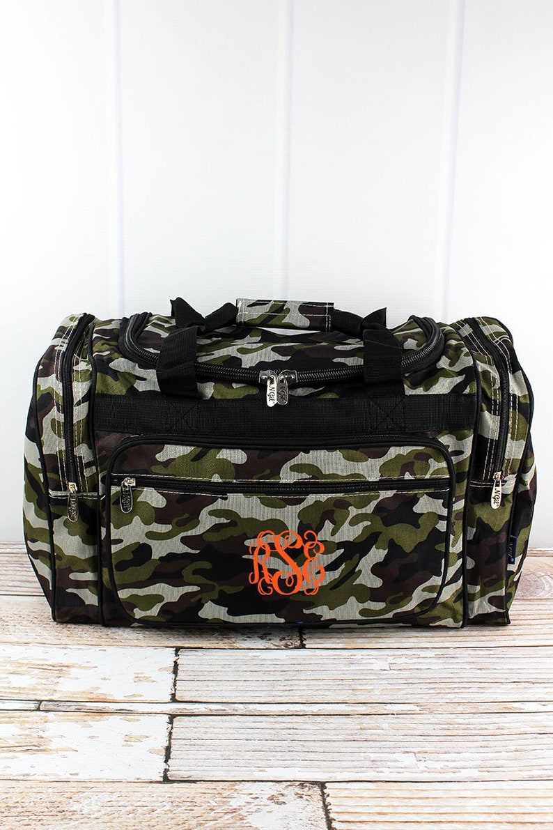 Army Camo 20 Personalized Duffle Bag With Monogram Etsy