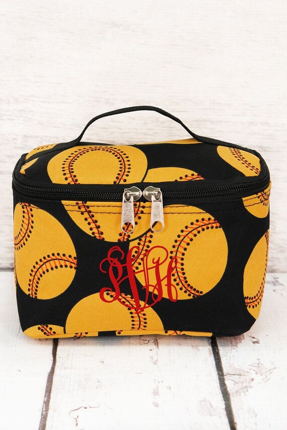 Softball Cosmetic Case With Top Lid Travel Bag Gift for Teen Etsy