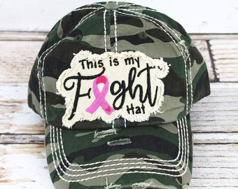 This Is My Fight Hat in Distressed Camo Graphic Baseball Hat Bad Hair Day Mother's Day Gift for Mom