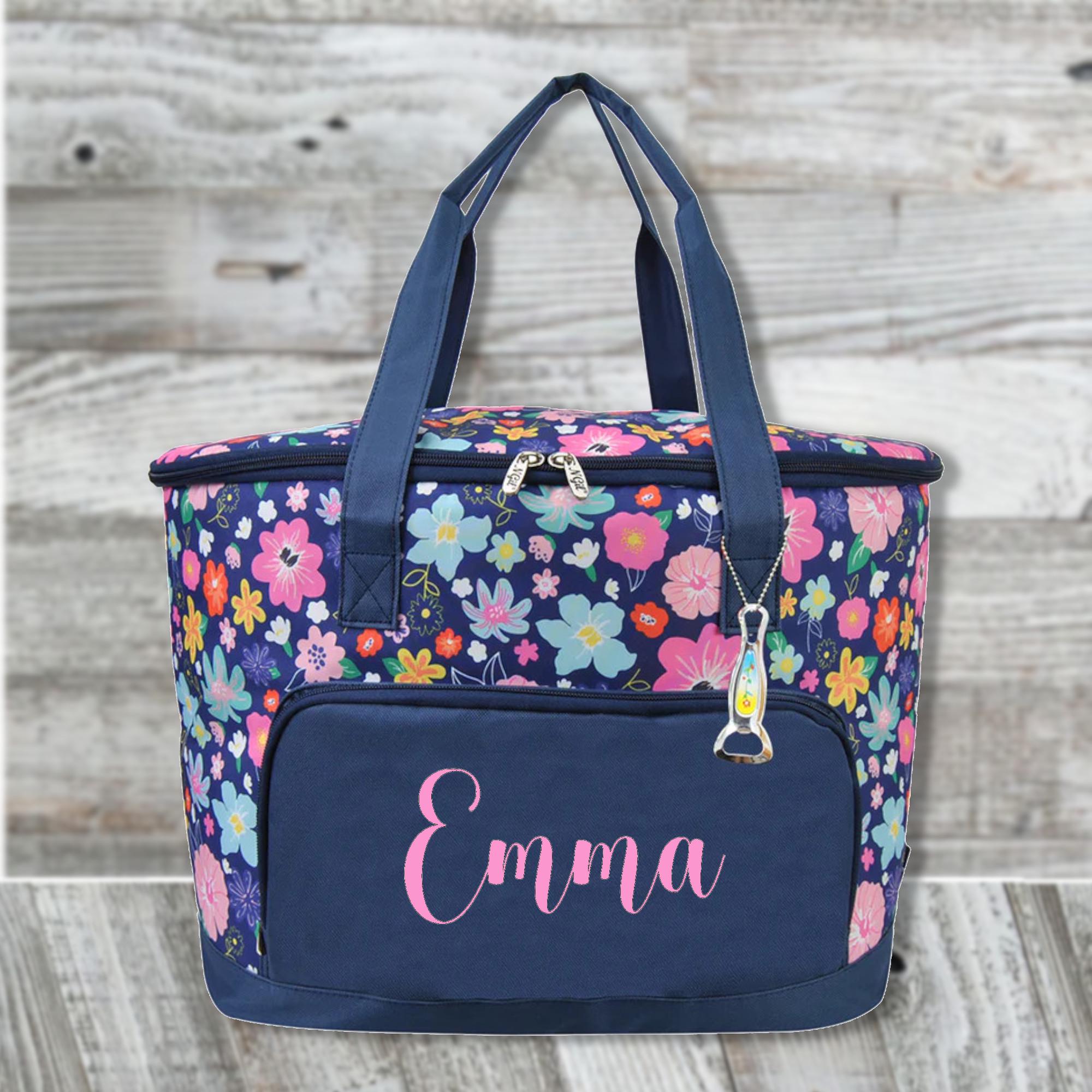 Colorful Floral Print Women’s Backpack Cooler Tote - Pink & Teal Amazon.com: Small Cooler Backpack Insulated Waterproof  main image 2