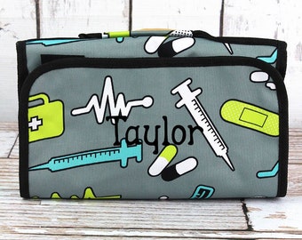 Nurse Life Roll Up Cosmetic Clutch Cosmetic Organizer Makeup Bag Teen Girl Gifts