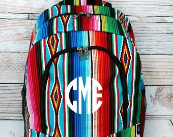 Southwest Serape Backpack for Teens. Personalized Backpack for Kids. Monogrammed Backpack Rucksack