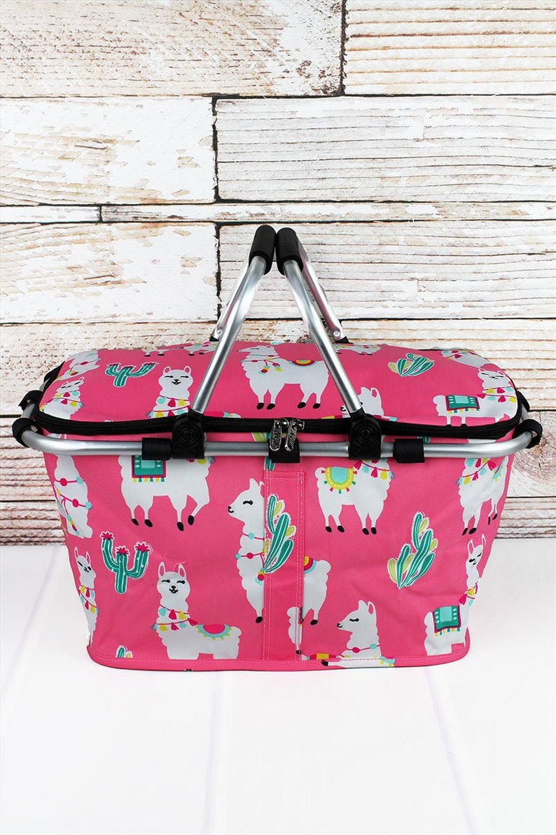Llovely Llamas Insulated Farmers Market Bag Grocery Tote Bag Eco Friendly Bag Picnic Basket