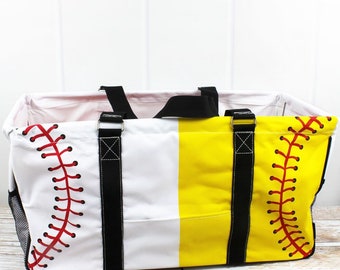 Split Baseball & Softball Laces Eco Friendly Bag Farmers Market Bag Toy Basket