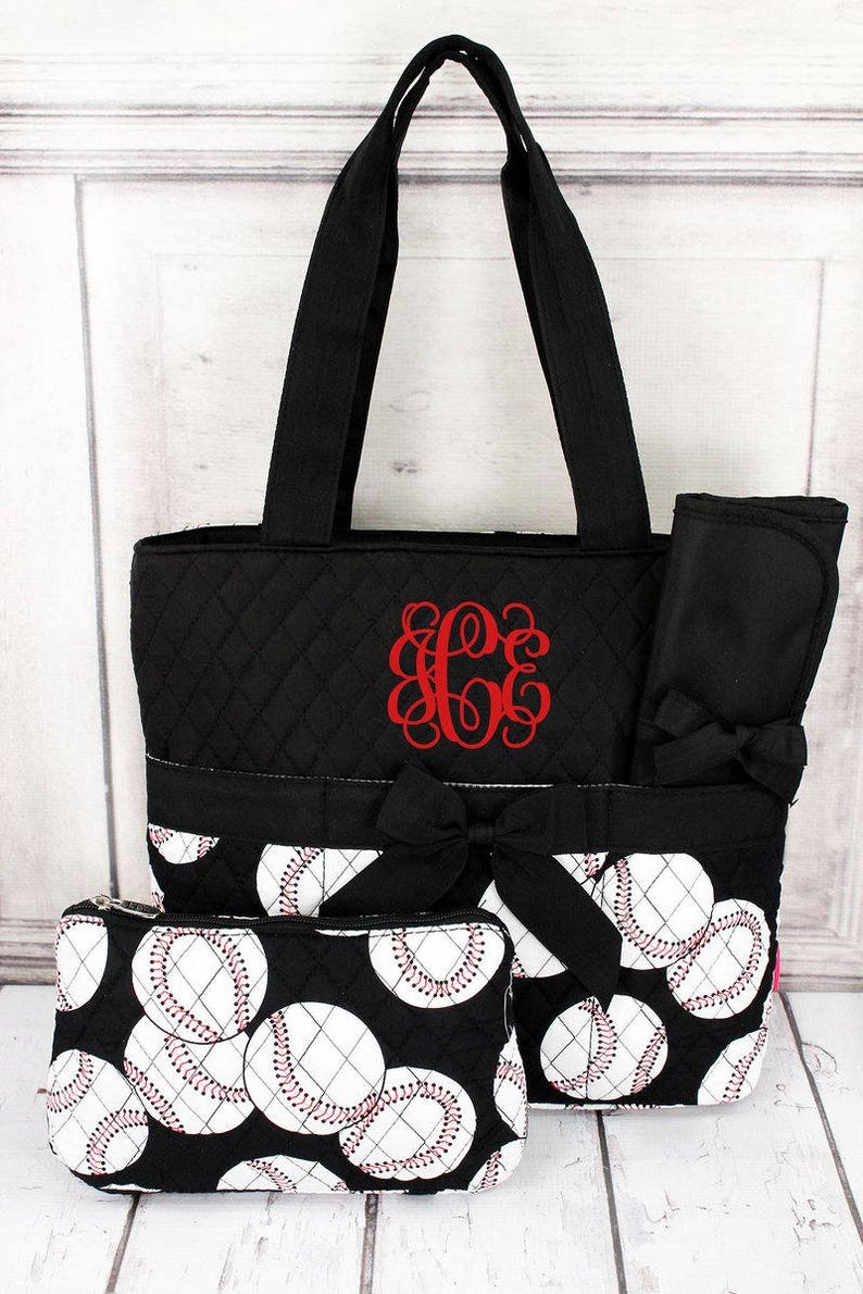 monogrammed quilted diaper bags