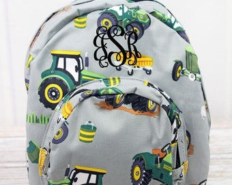 Tractor Preschool Backpack Monogrammed Backpack Mini Diaper Bag Backpack Purse