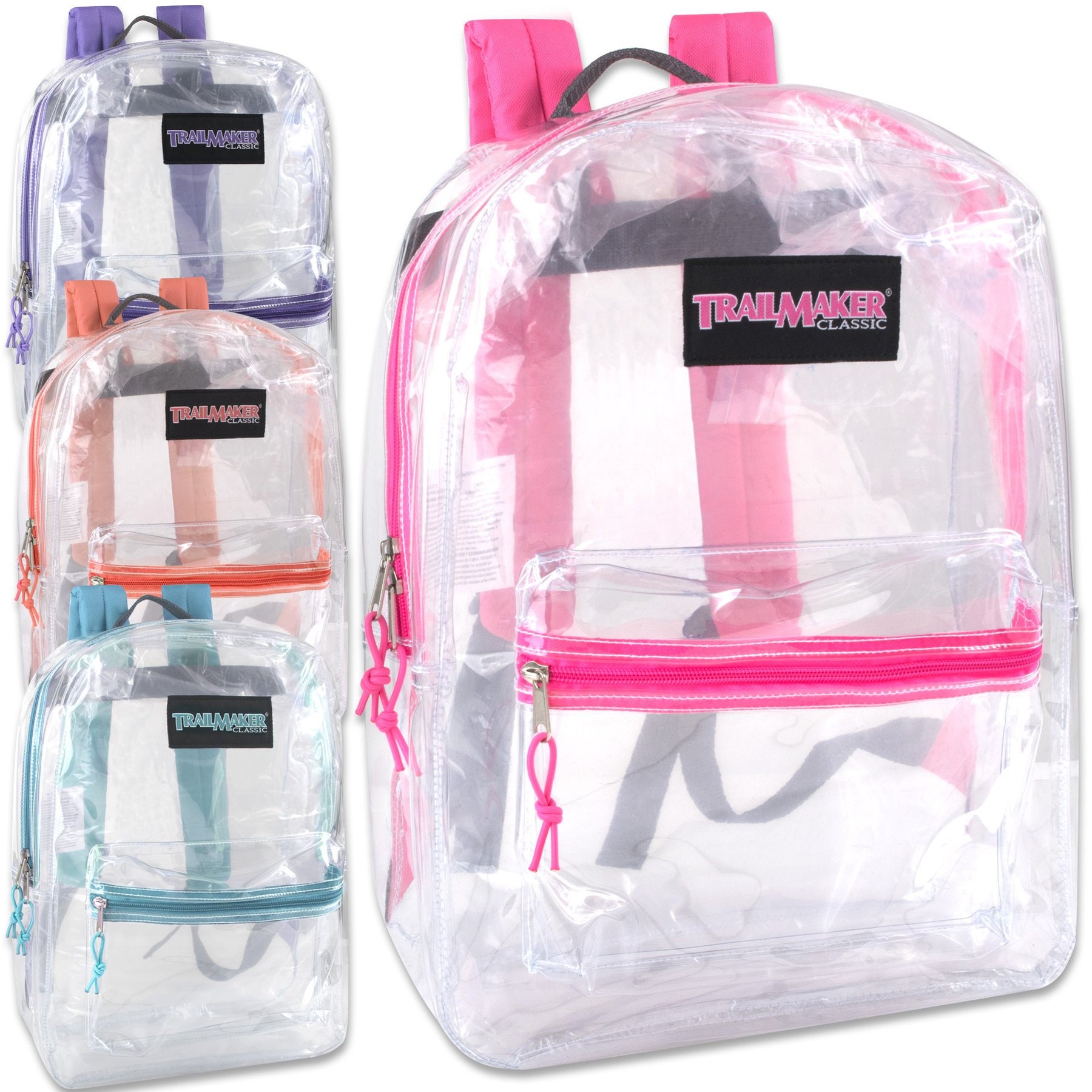 Clear Backpack in Various Colors of Trim Backpack for Teens Etsy