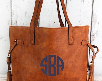 Light Brown Large Vegan Shoulder Bag Vegan Leather Bag Boho Purse Personalized Gift For Her Embroidered Purse