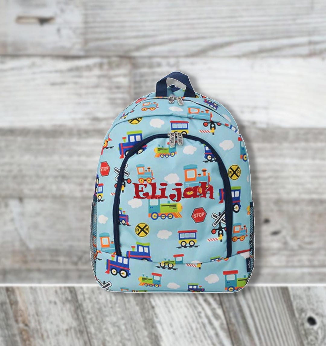 Train Print Canvas Personalized or Monogrammed Custom Backpack - Etsy