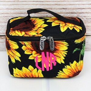 Sunflower Custom Cosmetic Travel Case With Zip Top Lid, Pencil Case, Makeup Bag
