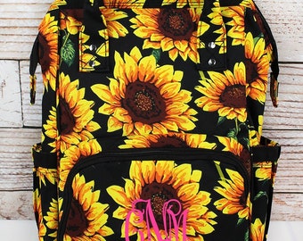 Sunflower Diaper Bag Backpack Gift For Baby Shower Nursing Tote Bag