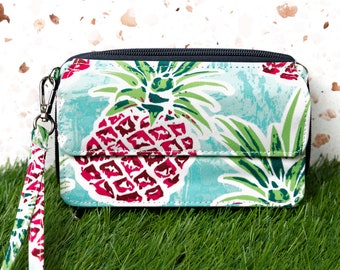 Pineapple Punch Organizing Clutch Crossbody Handbag/ Crossbody Purse/ Over Shoulder Canvas Bag/ Mother's Day Gift/ Gift for Mom