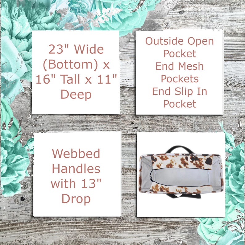 Cowhide Pattern Patchwork Extra Large Eco Friendly Bag Farmers Market Bag Toy Basket image 5