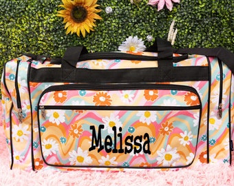 Sunshine Day 23" Personalized Duffle Bag With Monogram Personalized Cheer Bag Kids Duffle Bag Womens Duffle Bag