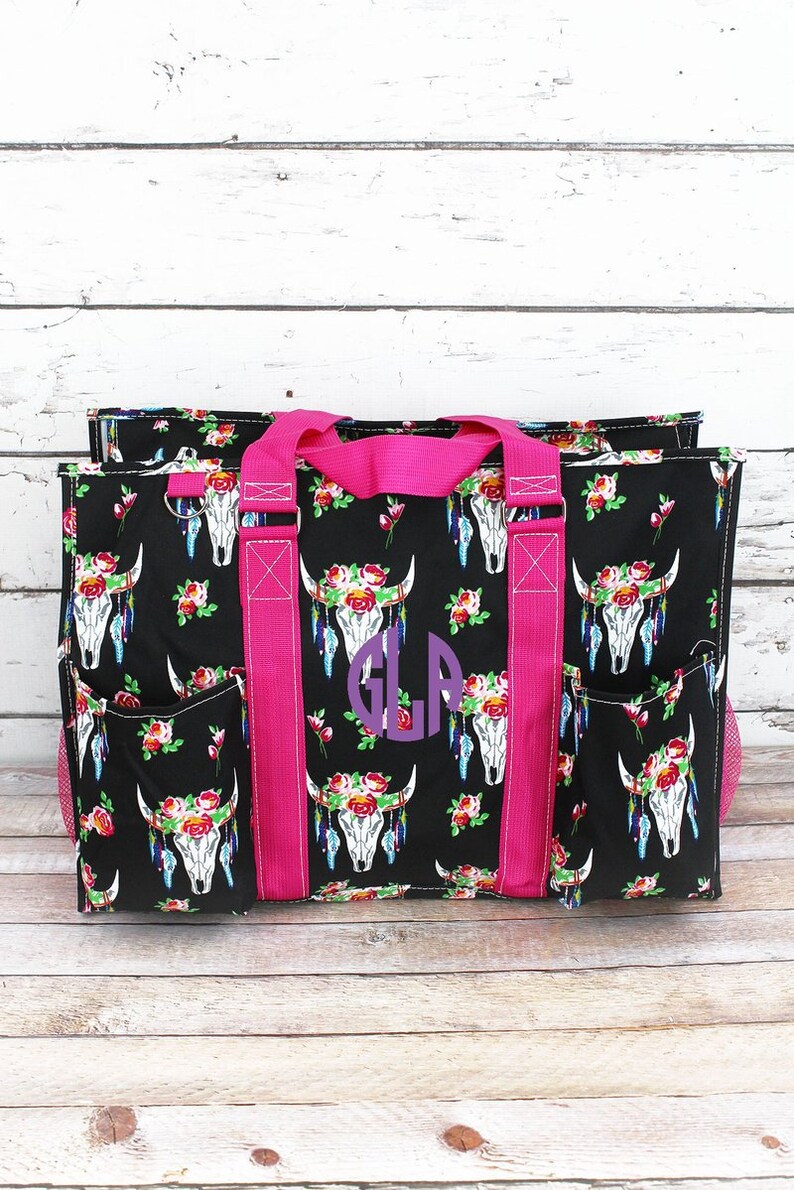 Free Spirit Steer Diaper Bag for Twins in Black or Pink Diaper Bag for Two Diaper Bag for Dad Nursing Bag Craft Storage Craft Tote