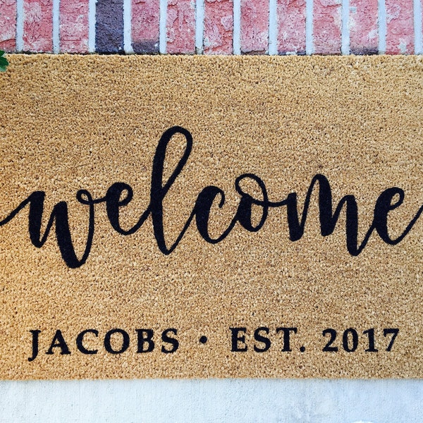 Personalized Doormat // Hand-Painted Door Mat // Personalized Welcome Mat // Welcome Door Mat // Custom Welcome Mat // Custom Door Mat