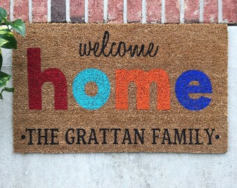 colorful welcome mat 60 40cm welcome home personalized door mat handpainted colorful doormat etsy colorful welcome mat 60 40cm welcome home personalized door mat handpainted colorful doormat etsy