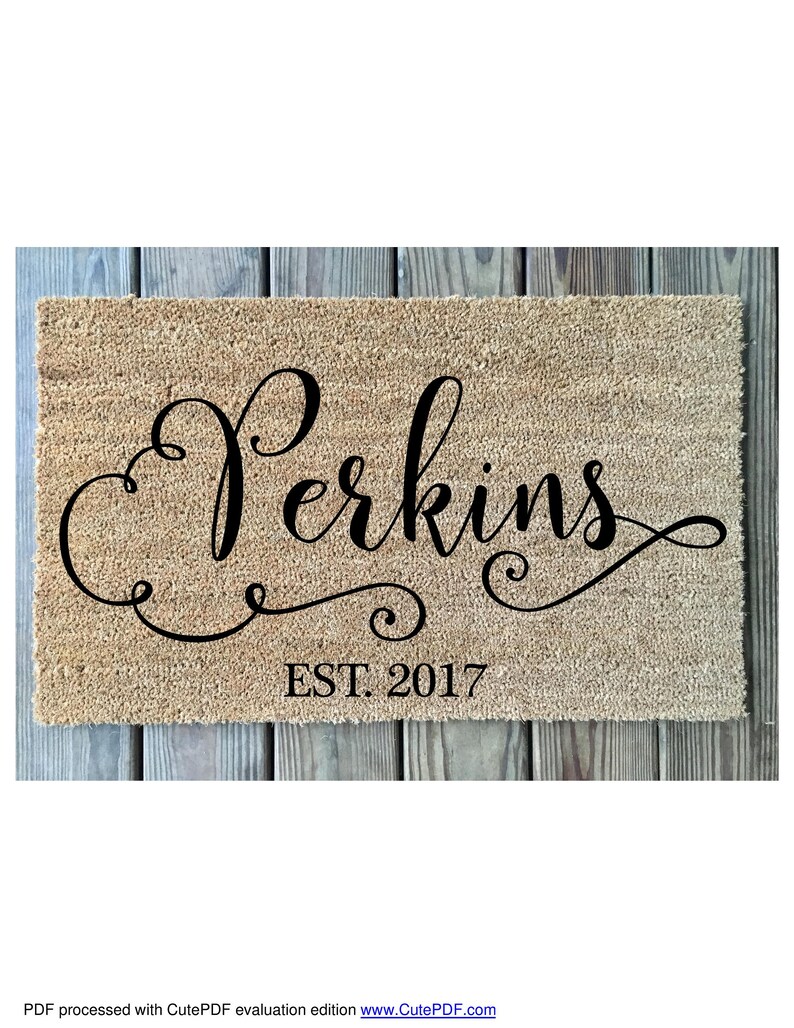 Personalized Door Mat // Swirly Handpainted Door Mat // Etsy