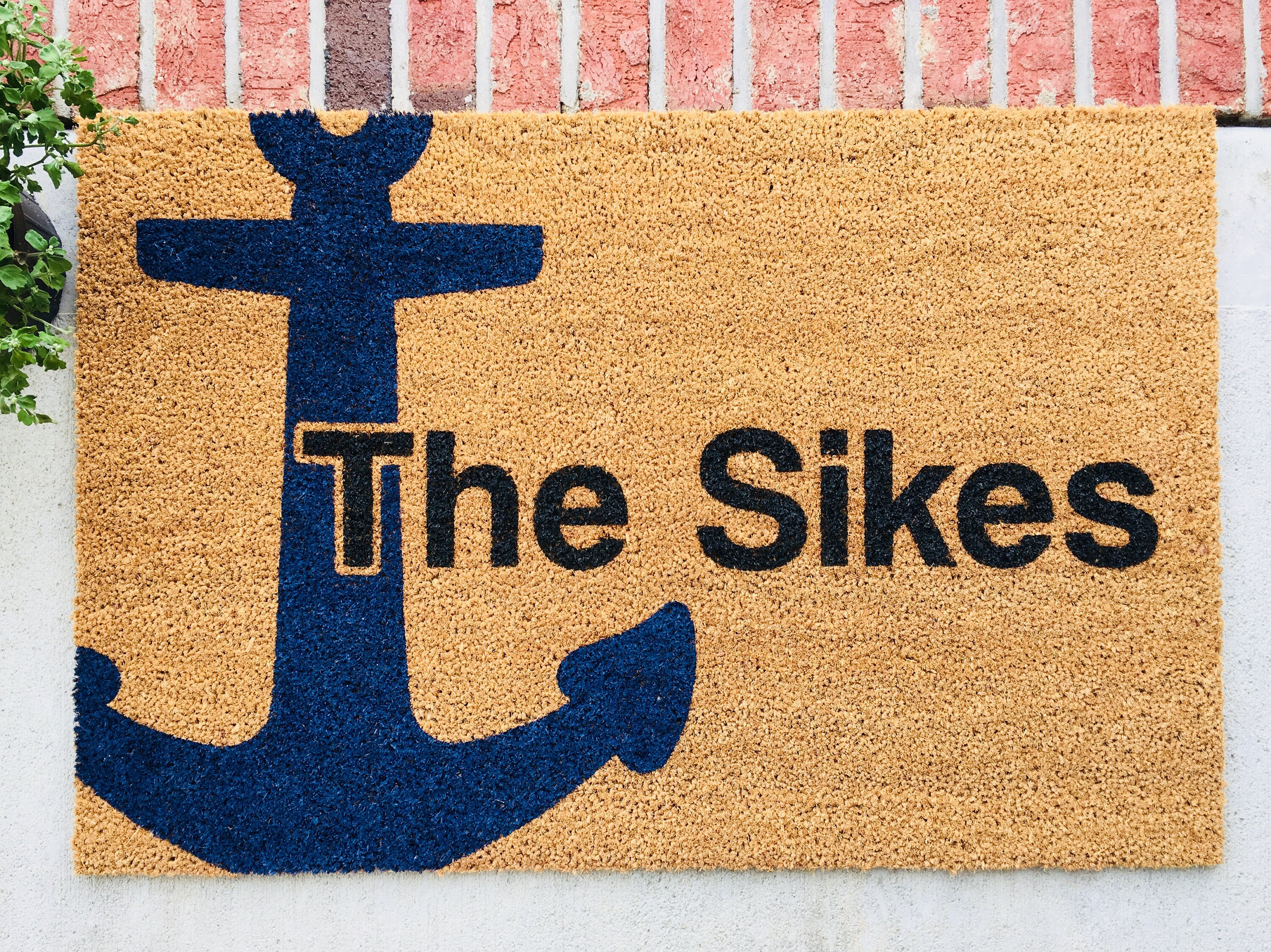 Nautical Door Mat // Personalized Door Mat // Anchor Door Mat Etsy