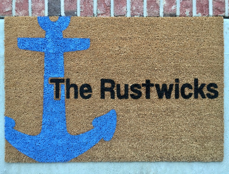 Nautical Door Mat // Personalized Door Mat // Anchor Door Mat Etsy
