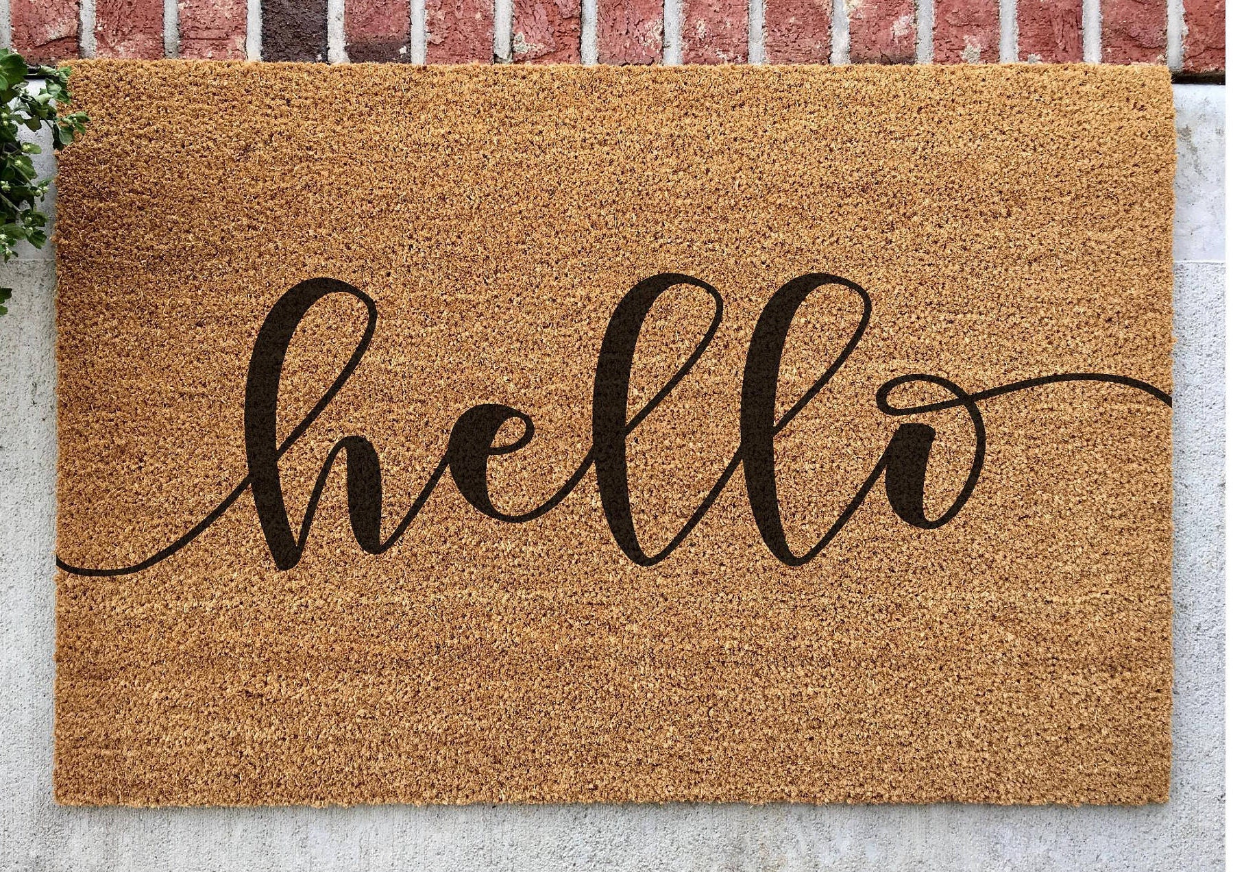 Hello Doormat // Handpainted Door Mat // Hello Mat // Etsy