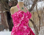 Hawaiian dress and bolero, Pinup dress, Tiki dress, Sarong dress, reproduction dress with vintage fabric, Oceanfront dress. Size large.