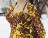 Hawaiian dress and kikepa, Pinup dress, Tiki dress, Sarong dress, Shaheen reproduction dress, Oceanfront dress. Size large.