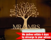 Rustic  Wedding Cake Topper Mr&Mrs  Gold, Silver Glitter Metallic