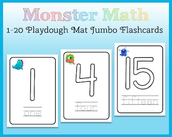 Oversize Number Flashcards For Preschoolers 1-20, Busy Book Homeschool Printable, Preschool Math Play Dough Mats, Learn To Count Activity