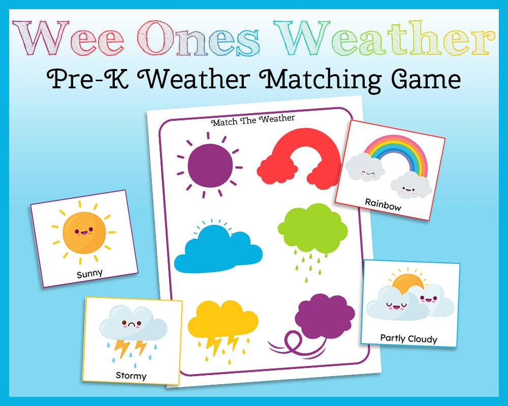 Preschool Weather Game Weather Activities for Preschool - Etsy