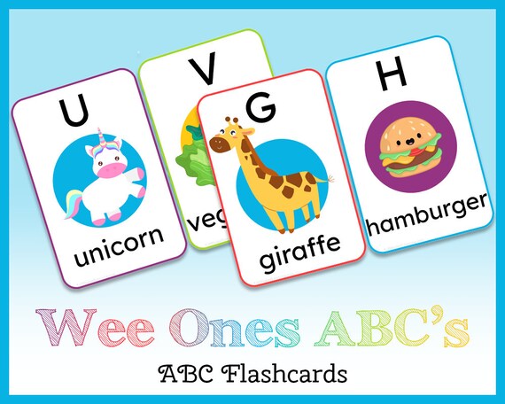 ABC Flashcards for Preschool Printable Alphabet Flash Cards - Etsy