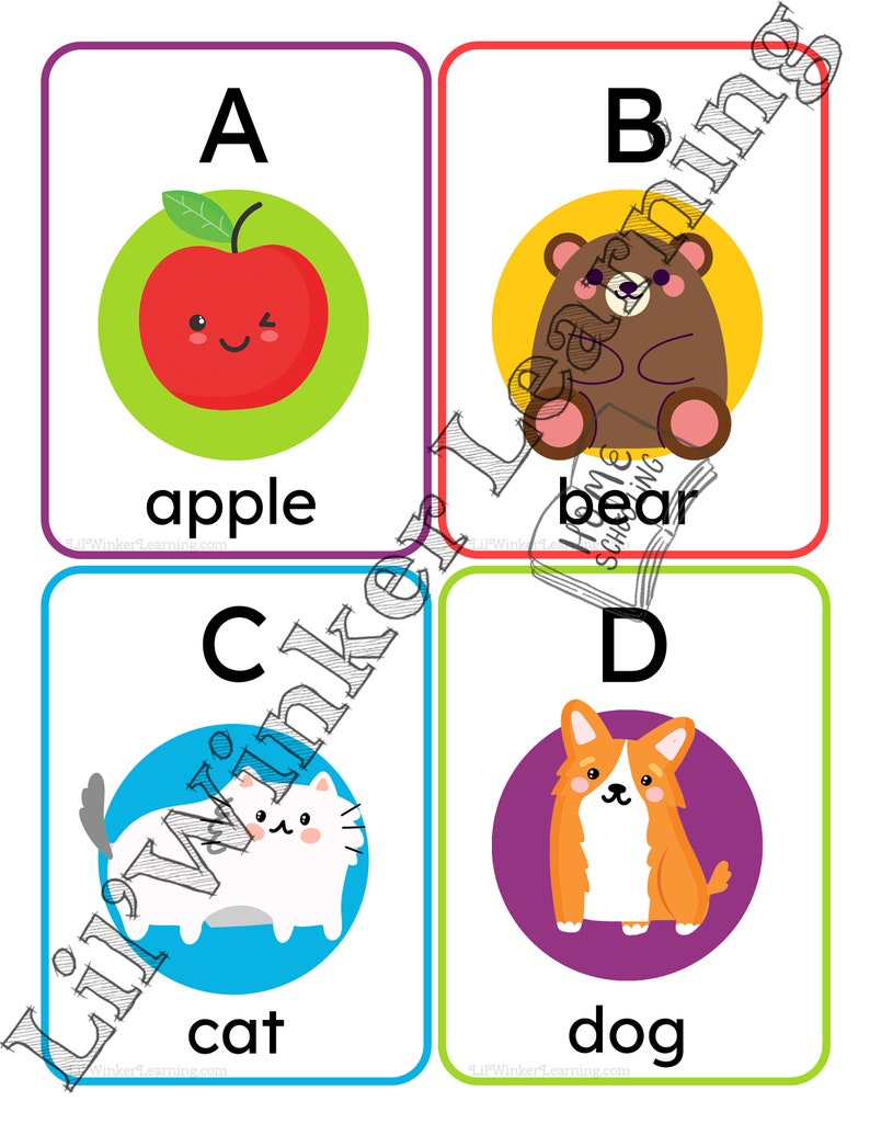 ABC Flashcards for Preschool Printable Alphabet Flash Cards for Kids ...