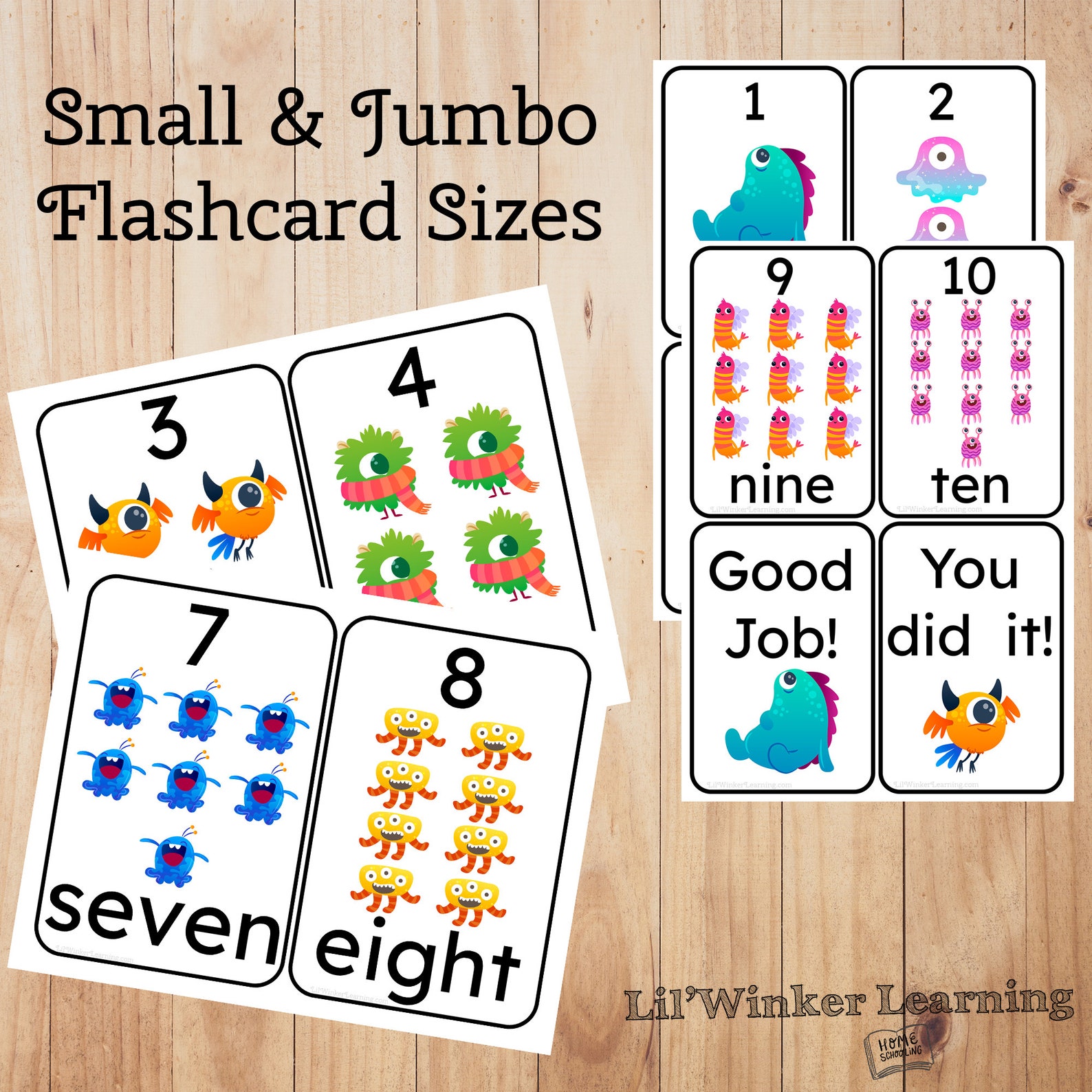 Flash Cards For Toddlers Numbers 1 10 Prek Math Flashcards Etsy
