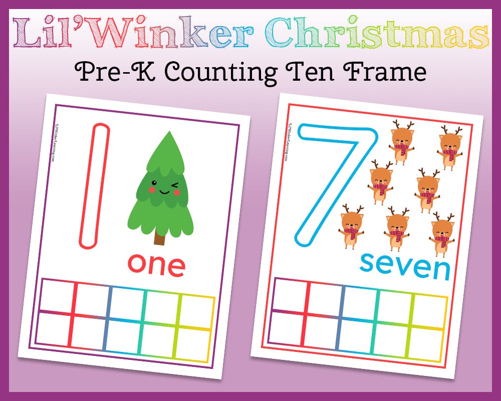 Christmas Ten Frame Printable Preschool Math Counting to 10 - Etsy