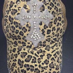 Bling LEOPARD snapback Cross trucker hat