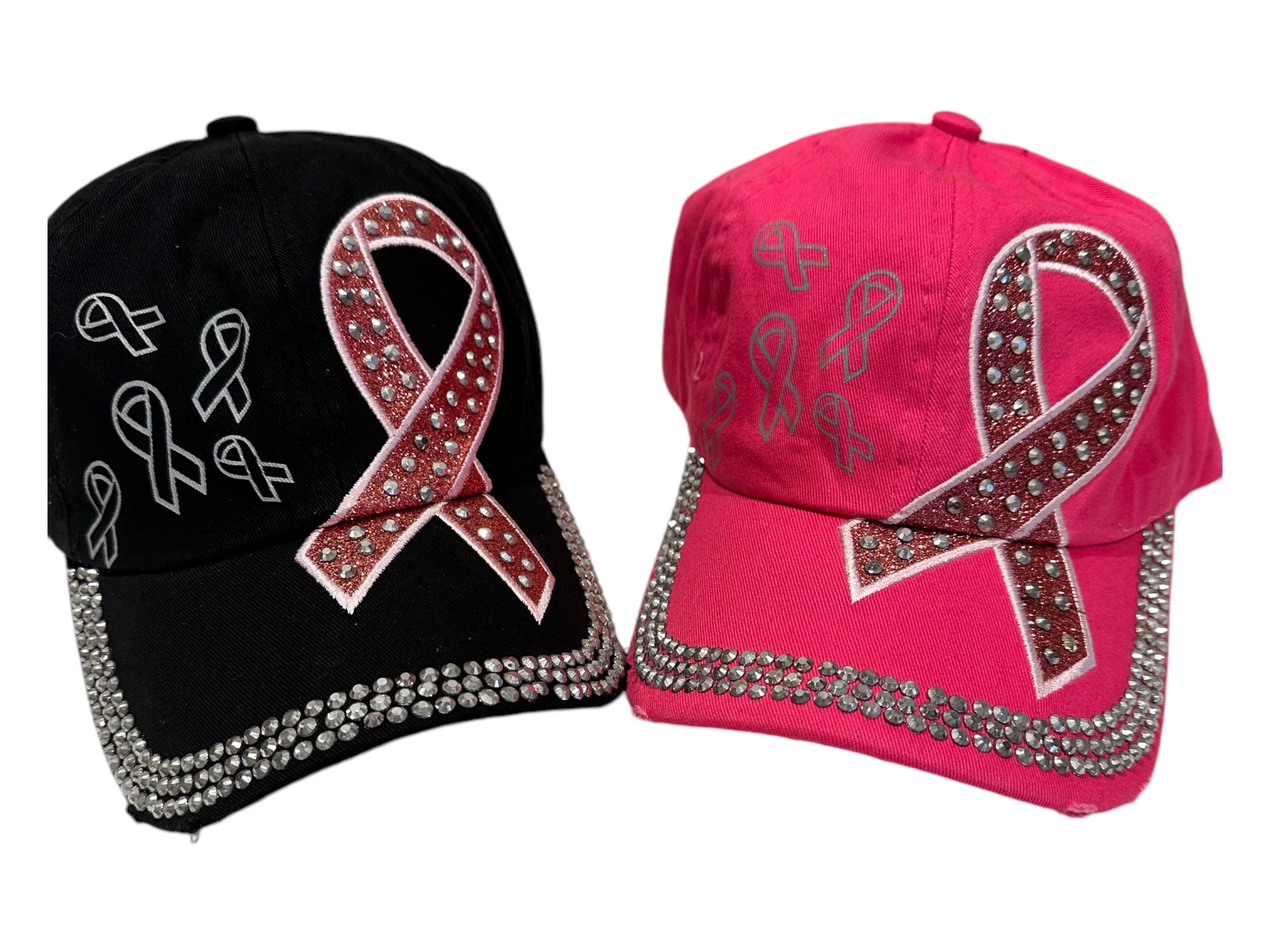 BLING Pink Ribbon Breast Cancer Awareness Hat - Adjustable  display picture 2