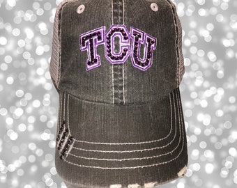TCU trucker BLING baseball hat