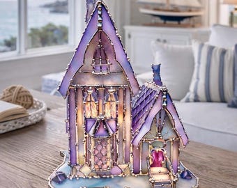 Princess Victorian Stained Glass House – Tiffany Style Sculpture