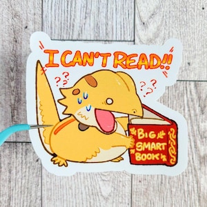 Beardie Can't Read - Water Resistant Decal Relatable Meme Vinyl Sticker