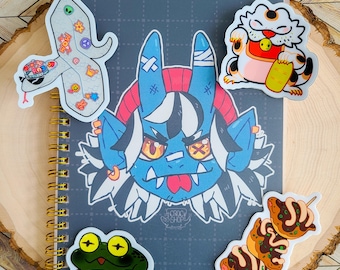 Punk Oni Demon Decorative Reusable Sticker Book For Sticker Lovers