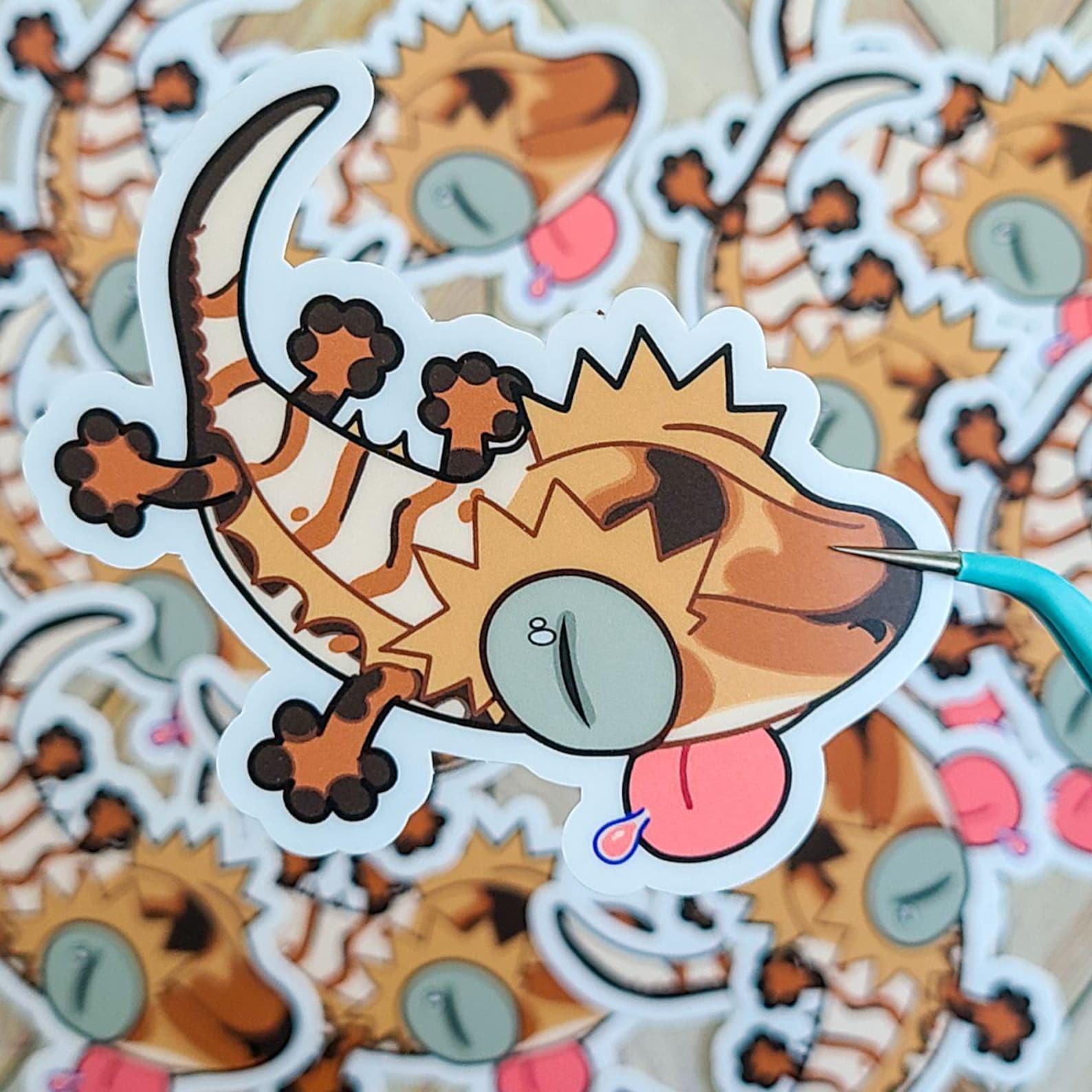 Crested Gecko Harlequin Morph || Waterproof Vinyl Sticker - Etsy