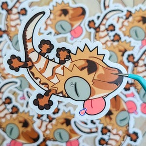 Crested Gecko Harlequin Morph || Vattentät vinylklistermärke