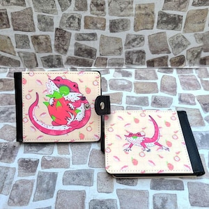 Cartera plegable con diseño de pitahaya barbuda // Cartera unisex // Cartera vegana