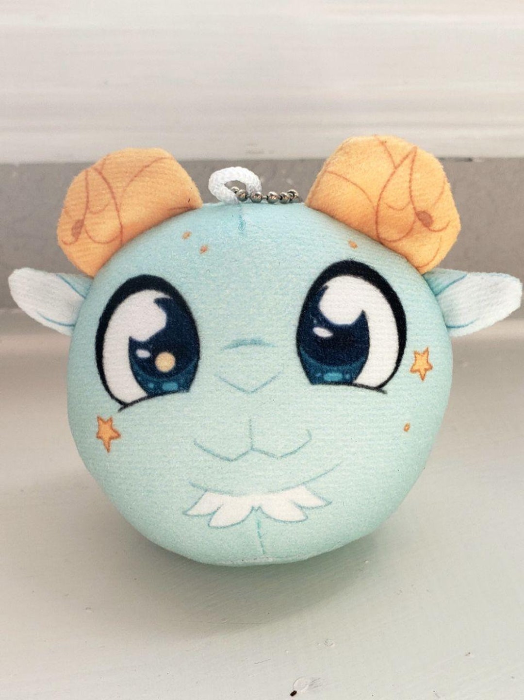 Starry Ram Squishy Ball Keychain Charm Etsy