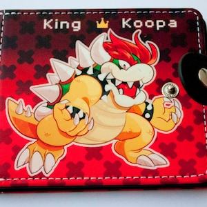 Billetera plegable Bowser // Billetera unisex // Billetera vegana
