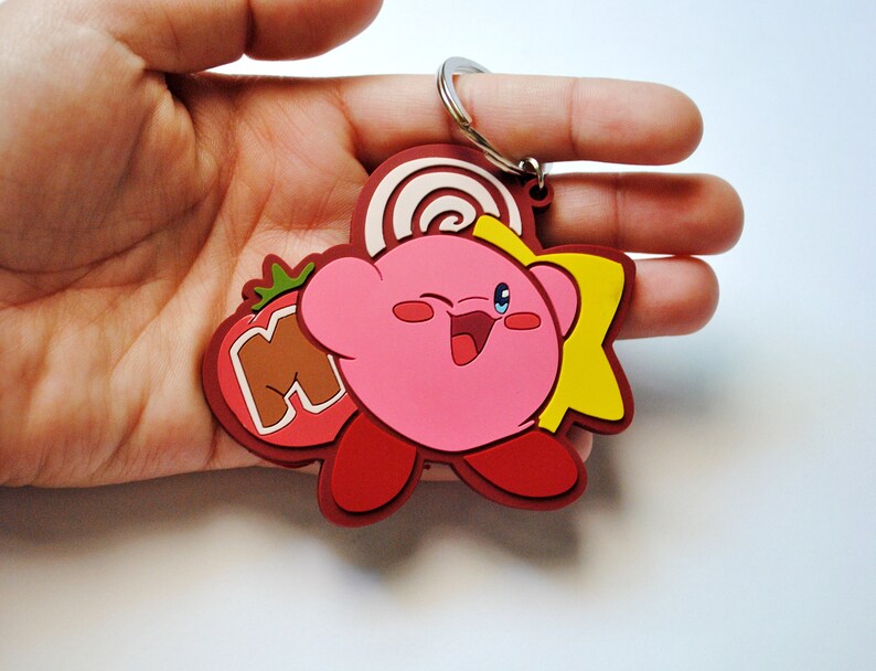 Kirby Rubber Keychain Charm Etsy