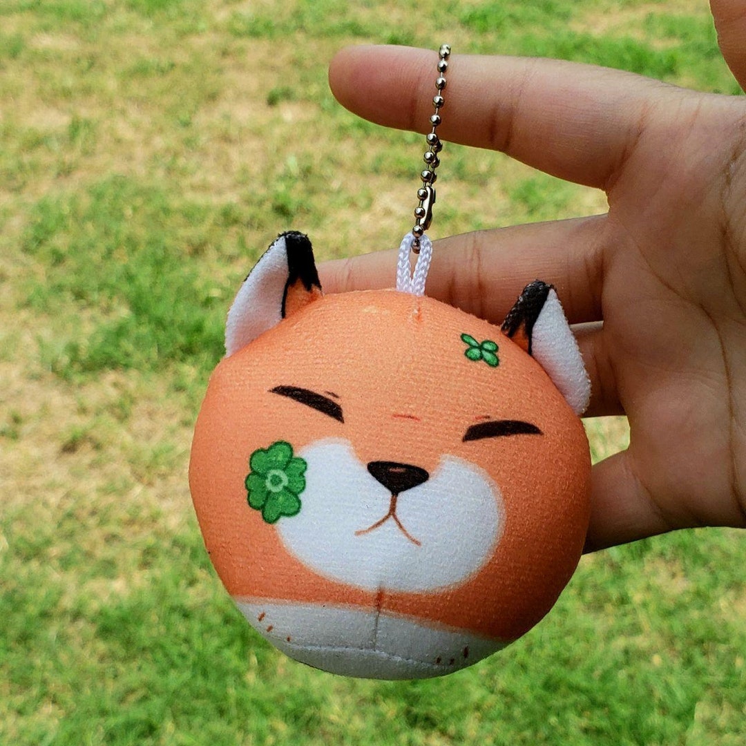 Lucky Fox Squishy Ball Keychain Charm Etsy